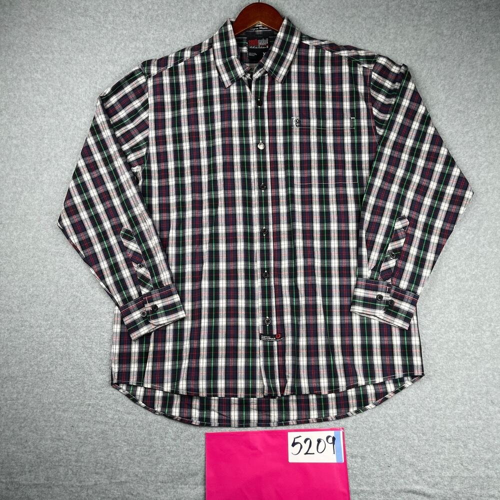 South Pole Shirt XL Colorful Hexagon Print Button Up Long Sleeve Mens